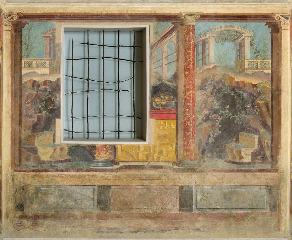 Frescos romanos policromados hallados en las villas de Boscoreale