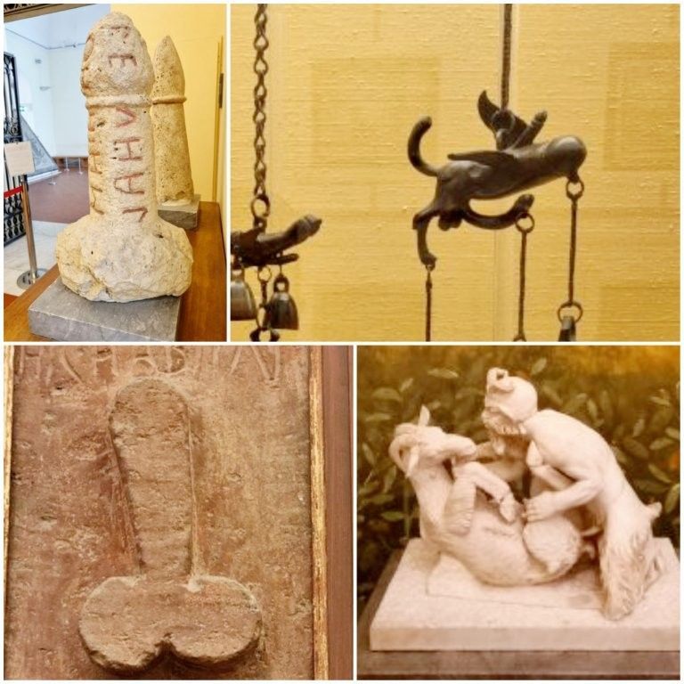 Pieza de arte erótico en el Gabinete Secreto del museo