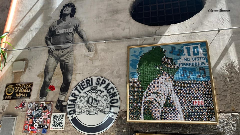 Arte urbano y recuerdos de Maradona en Nápoles